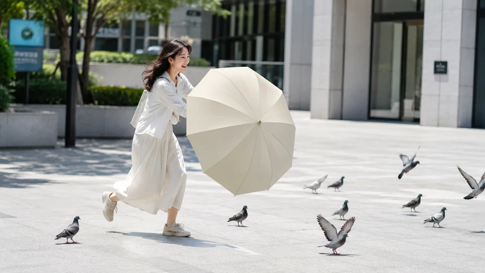 Folding umbrella — pigeon shield